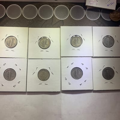 silver mercury dimes lot of 16 - additional view