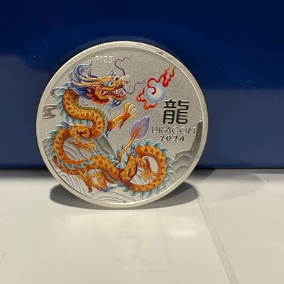 1 oz 2024 colorized dragon 