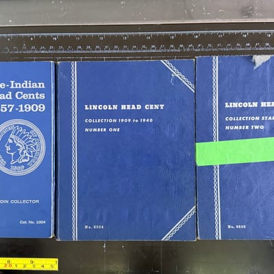 NEW NEW Old Cents Collection 3 Partial Books. 1858-1974