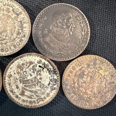 Lot Of 5 Un Pesos .100 Fine | Mexico Peso
