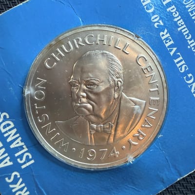 1974 Turks & Caicos Churchill .925 Weight: 38.70g - additional view