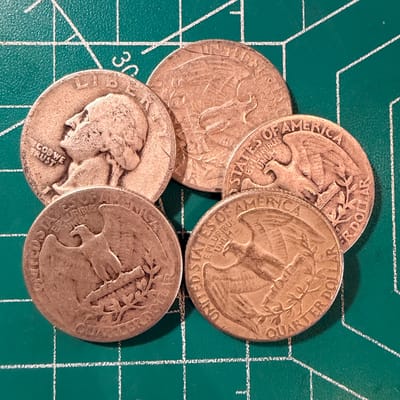 Lot Of (Two) Washington Silver Quarters Random
