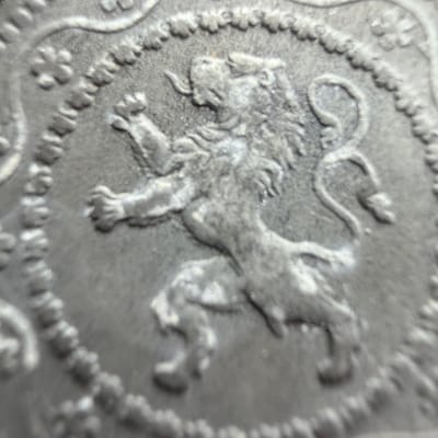 1916 Belgium 10 Cent Toned A Crazy Teal Blue