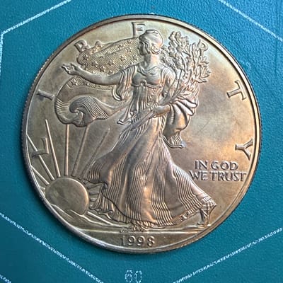 1998 Golden Toned American Silver Eagle 
