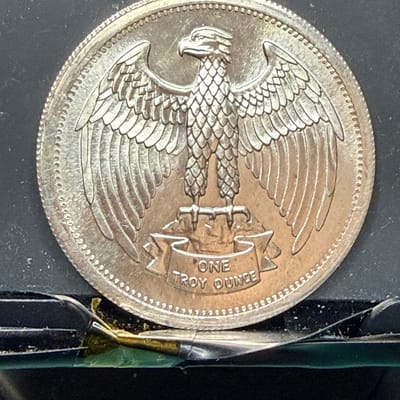 1973 The Letcher Mint 1 Troy Ounce .999 Fine Silver Eagle Art Round