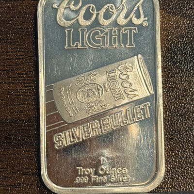 Vintage Coors Light 1 Oz Silver Bar .99 In Capsule