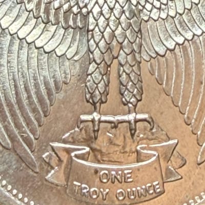 1973 The Letcher Mint 1 Troy Ounce .999 Fine Silver Eagle Art Round - additional view