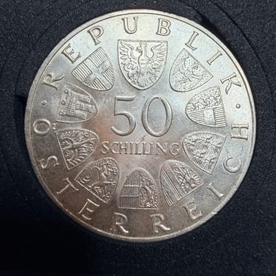 1967 Austria 50 Schilling Blue Danube silver coin Austrian Mint - additional view