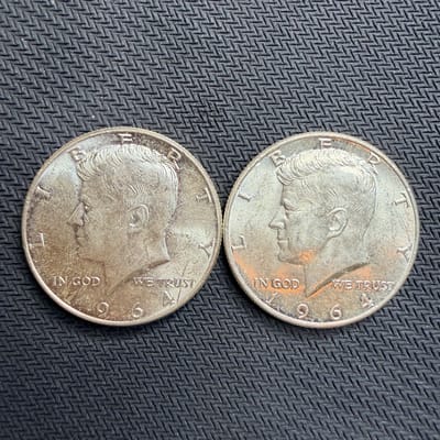Lot Of 2 | 1964 Kennedy Half Silver .900 Dollars