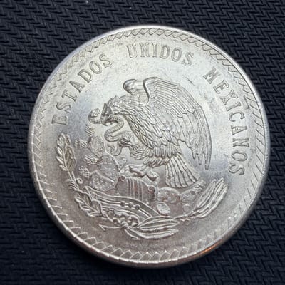 1948 Mexico SILVER 5 Pesos Cuauhtemoc - additional view