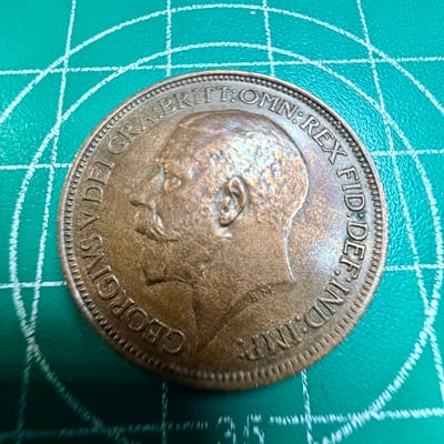 1/2 Penny 1913 XF-AU Great Britain Brass George V - additional view