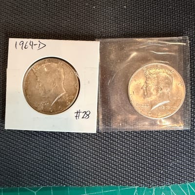 Lot of 2 1964 Kennedy Half Dollars