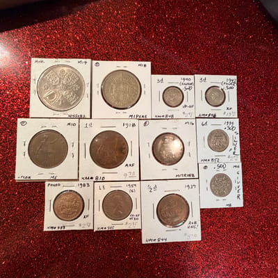 LOT OF 12 Great Britain Coins Some Silver - additional view