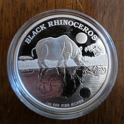 2014 New Zealand Mint Limited Edition Endangered Species Black Rhinoceros Coin - additional view