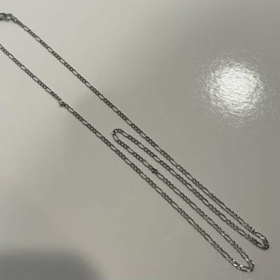 14k White Gold Figaro Necklace