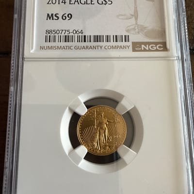 2014 1/10 Gold Eagle NGC MS69