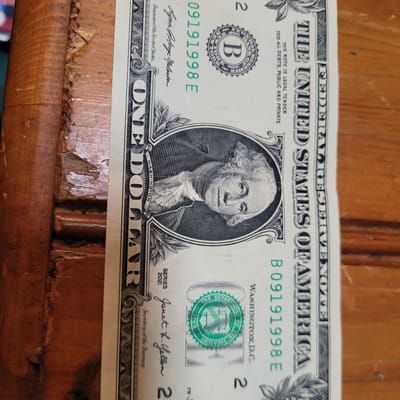 2021 $1 Birthday Note 09/19/1998 - additional view