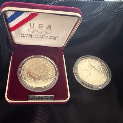 United States Mint 1988 Olympic Coin Silver Dollar