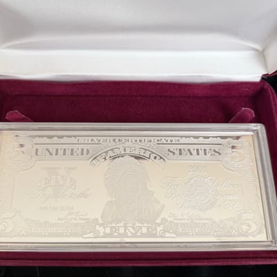 2001 Giant Silver $5 Indian Proof .999 Fine