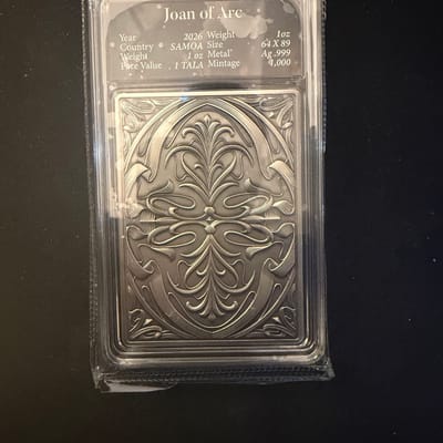 Samoa Legendary Warrior Joan of Arc 1oz .999silver - additional view