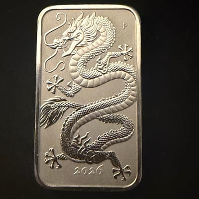 2026 Australia Perth Mint Dragon Bar Silver.999 pm