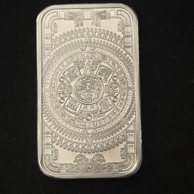 Aztec Calendar 1oz Silver .999 Bar - additional view
