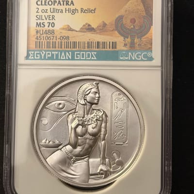 Egyptian Series/Cleopatra 2oz .999 Silver MS70