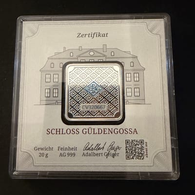 20g Geiger Edelmetalle  .999 silver square bar - additional view