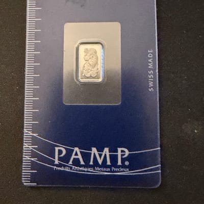 Pamp 1g Palladium Bar 999.5  In assay card