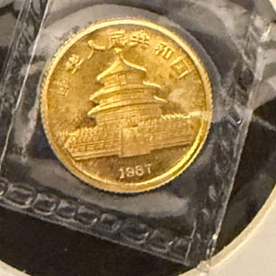 1987 10 Yuan 1/10oz Gold Panda .999 coin sealed - additional view