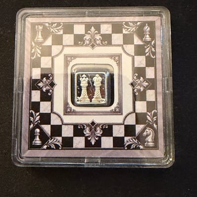 1g Geiger Chess Design .999 Silver Bar