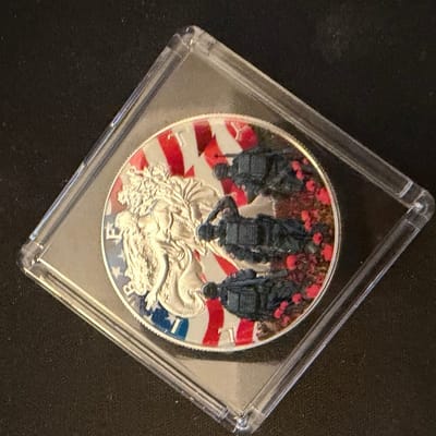 ASE Colorized American Flag & Troops Limited .999