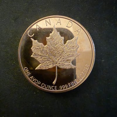 Maple Leaf 1oz Copper Round