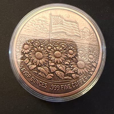 5oz Freedom Flower Colorized Limited Edition .999 - additional view