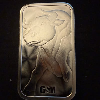 GSM Bull & Bear Market Bar 1oz .999 silver