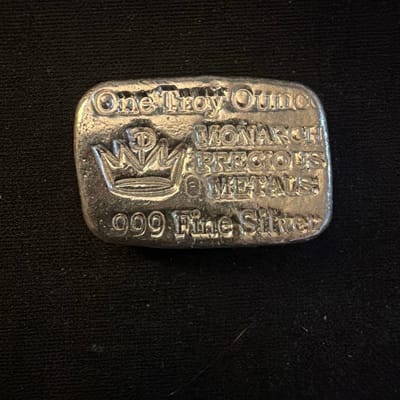 1oz Hand Poured Monarch Precious Metals.999 Silver