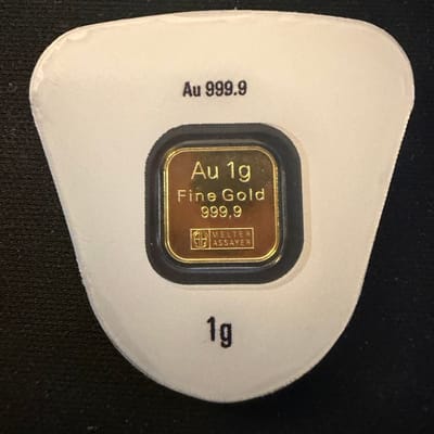 Argor Heraeus 1g in Assay .9999 Gold Bar - additional view