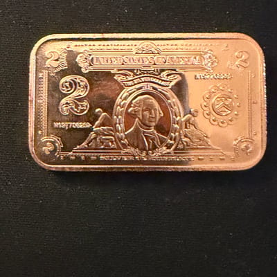 Washington Silver Certificate $2 .999 copper Rd