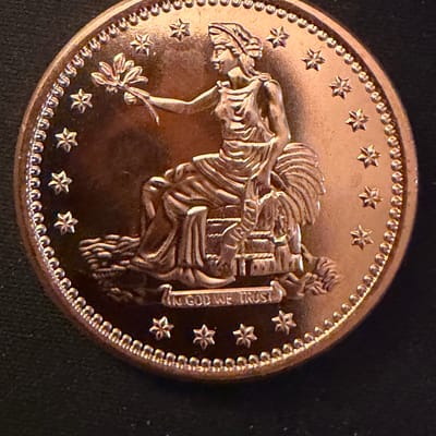 1oz US Trade Dollar & Seated .999 Fine Copper