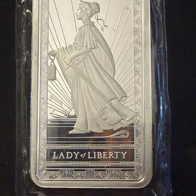 10oz Pamp Lady Of Liberty .999 Fine Silver