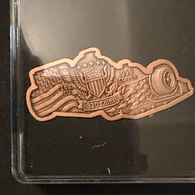 Rare 1720 Coins .999 Fine Copper Indy Car "250 USA - additional view