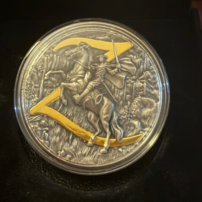 2021 Niue 2oz Antique Silver Zorro Coin .999