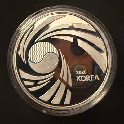 2020 So. Korea 1oz Silver Taekwondo Proof Komsco - additional view