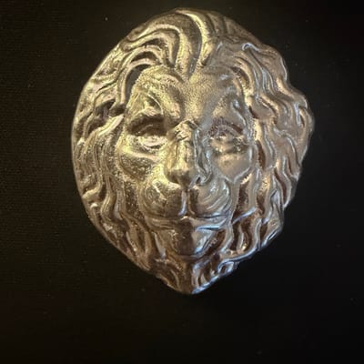 3oz King of the Jungle Lion’s Head hand poured.999