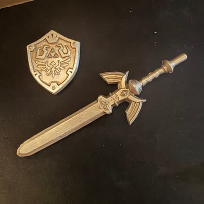 121.6g Legend of Zelda Master Sword & Shield .999 - additional view