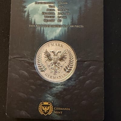 2026 Germania 1/4oz 2 Mark .999 Silver - additional view