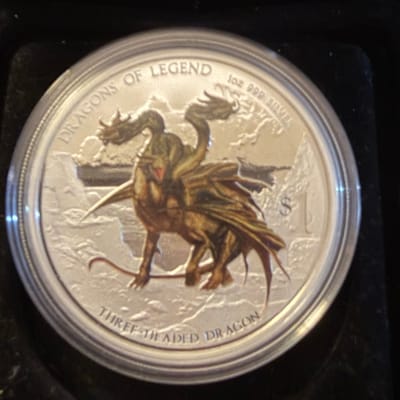 2013 Dragons of Legend Three headed Dragon 1oz.999
