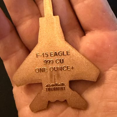 F - 15 Eagle 1 oz .999 Copper - additional view