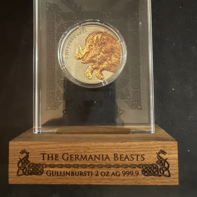 2025 Germania  Beasts Gullinburst 2oz 999.9 Silver