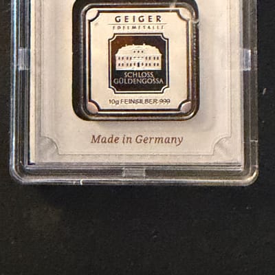 10g Geiger Edelmetalle  .999 Fine Silver In Assay